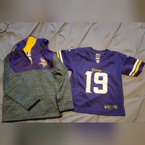 Minnesota Vikings jersey and sweatshirt
